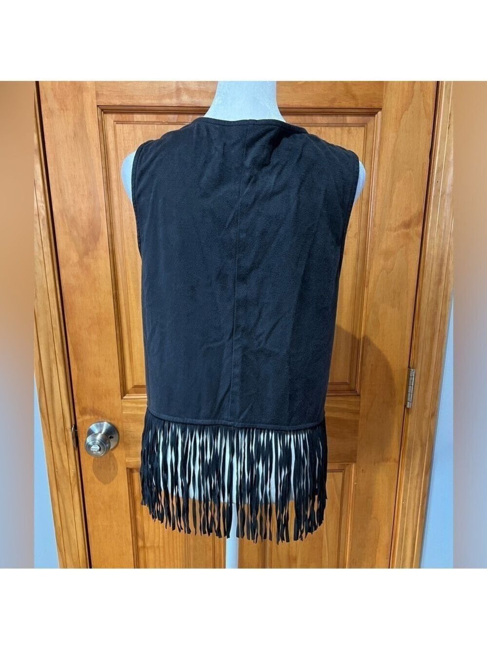 Black Fringe Vest - Picture 2 of 5